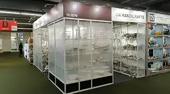 Professional modular exhibition stand builder creating unique event displays